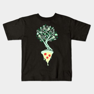 Pizza Fast Food Tree Of Life Yoga Celtic Viking Yggdrasil Kids T-Shirt